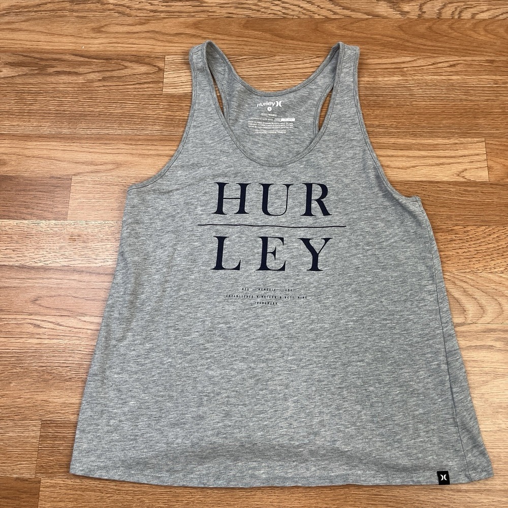 Hurley Women's Grey Tank Top Size Small with Nike Dri-Fit